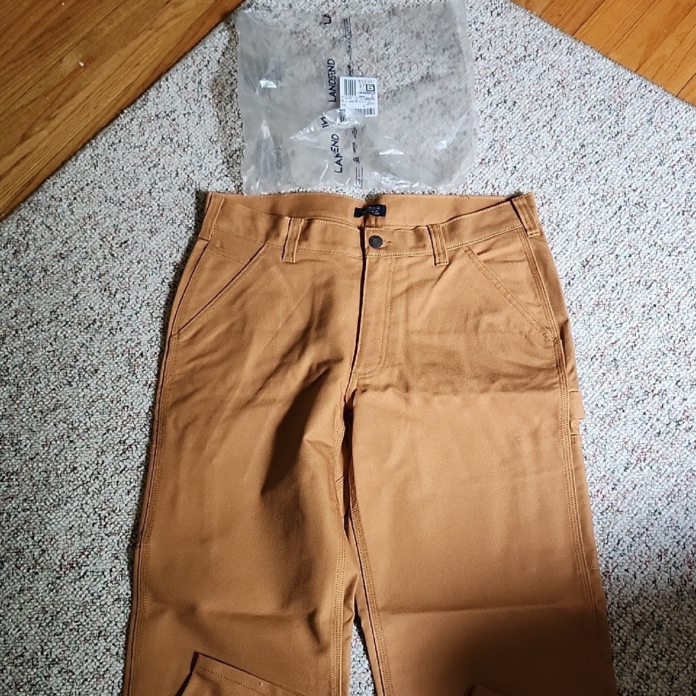 Carpenter  Pants LANDS END DUCK CLOTH CARPENTER PANTS 34x30 NEW